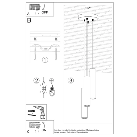 Lampa wisząca LAGOS 3P zielona oliwka SL.1487 - Sollux
