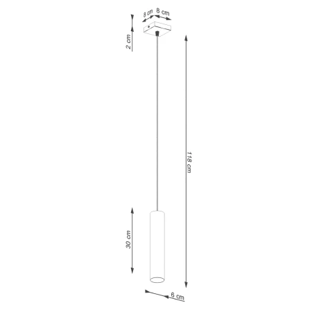 Lampa wisząca LAGOS 1 ochra czerwona SL.1489 - Sollux