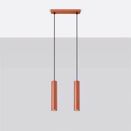 Lampa wisząca LAGOS 2 ochra czerwona SL.1490 - Sollux