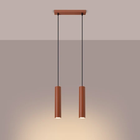 Lampa wisząca LAGOS 2 ochra czerwona SL.1490 - Sollux