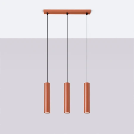Lampa wisząca LAGOS 3L ochra czerwona SL.1491 - Sollux