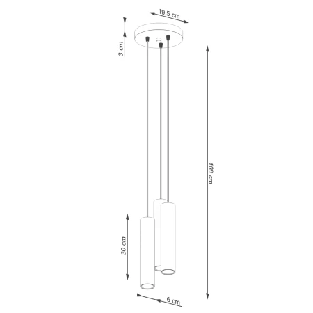 Lampa wisząca LAGOS 3P ochra czerwona SL.1492 - Sollux