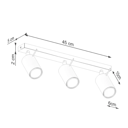 Plafon RING 3L ochra czerwona SL.1508 - Sollux