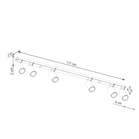 Plafon RING 6L ochra czerwona SL.1511 - Sollux