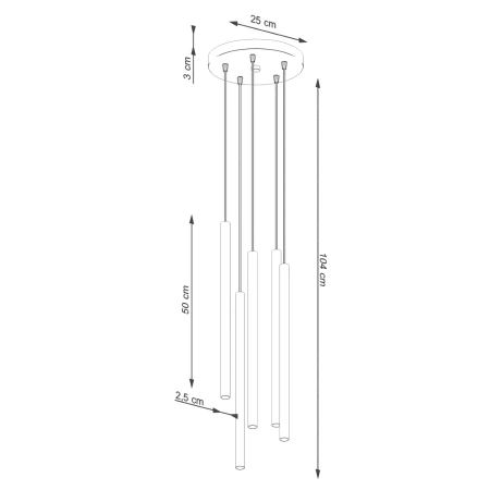 Lampa wisząca PASTELO 5P beżowa SL.1516 - Sollux