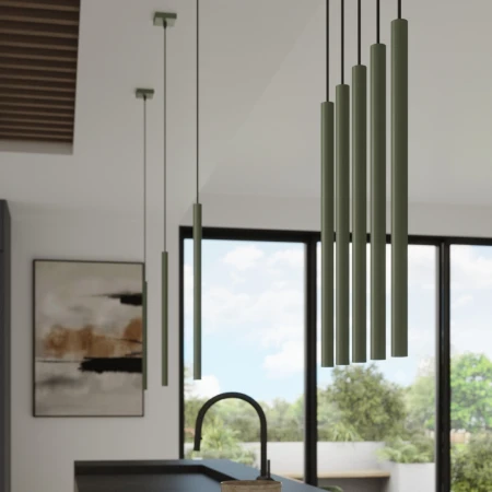 Lampa wisząca PASTELO 2 zielona oliwka SL.1519 - Sollux