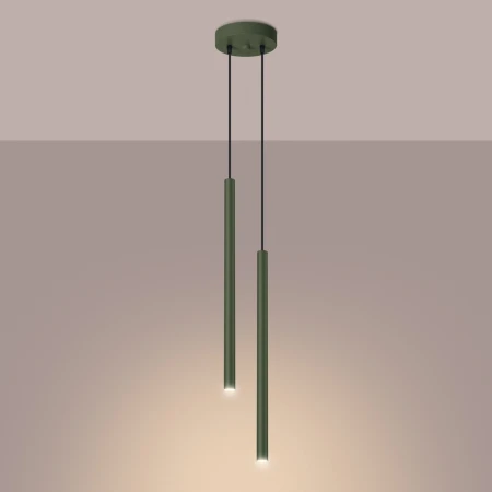 Lampa wisząca PASTELO 2 zielona oliwka SL.1519 - Sollux