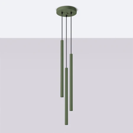 Lampa wisząca PASTELO 3 zielona oliwka SL.1520 - Sollux