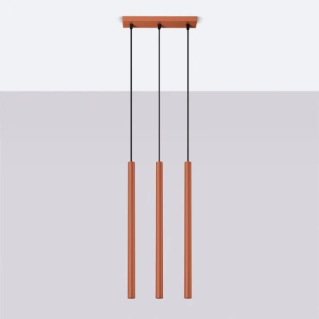 Lampa wisząca PASTELO 3 ochra czerwona SL.1526 - Sollux