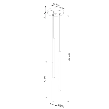 Lampa wisząca PASTELO 3P ochra czerwona SL.1527 - Sollux