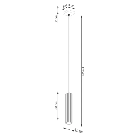 Lampa wisząca KARBON 1 Złoty SL.1554 - Sollux