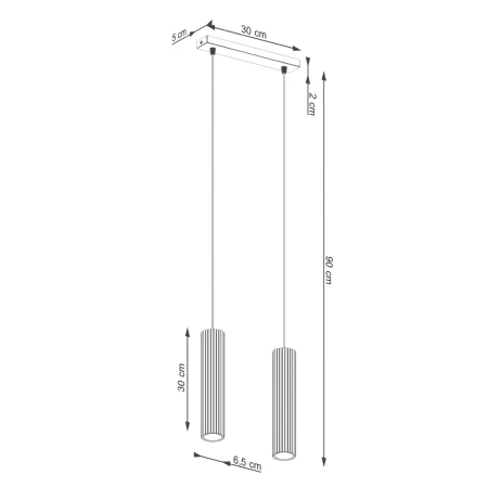 Lampa wisząca KARBON 2 czarny SL.1574 - Sollux