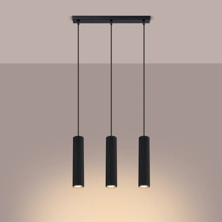 Lampa wisząca KARBON 3L czarny SL.1575 - Sollux