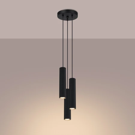 Lampa wisząca KARBON 3P czarny SL.1576 - Sollux
