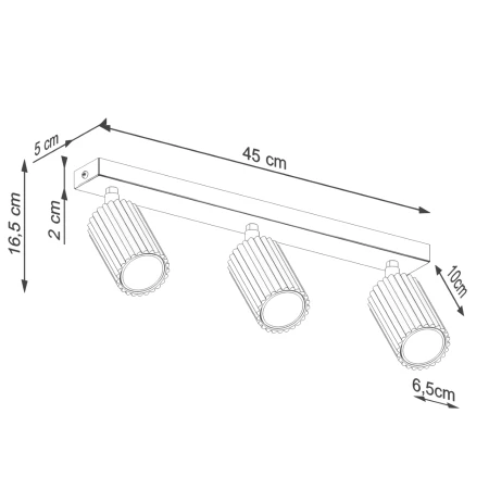 Plafon KARBON 3L czarny SL.1581 - Sollux