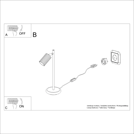 Lampa biurkowa KARBON czarna SL.1586 - Sollux