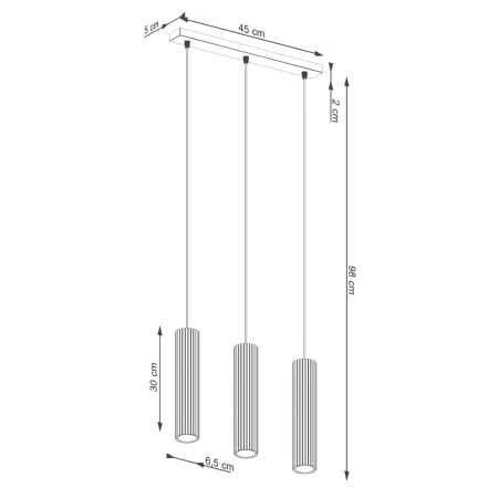 Lampa wisząca KARBON 3L Beżowy SL.1594 - Sollux