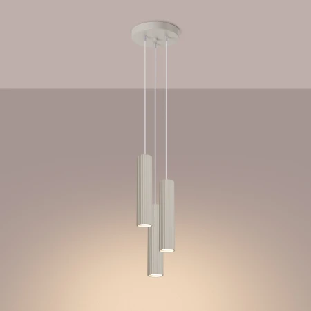 Lampa wisząca KARBON 3P Beżowy SL.1595 - Sollux