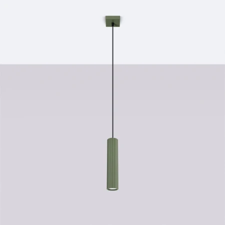 Lampa wisząca KARBON 1 zielony oliwkowy SL.1611 - Sollux