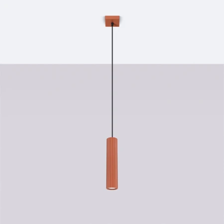 Lampa wisząca KARBON 1 ochra czerwona SL.1630 - Sollux