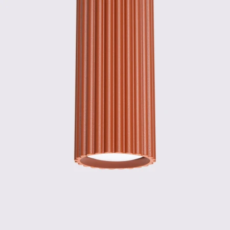 Lampa wisząca KARBON 1 ochra czerwona SL.1630 - Sollux