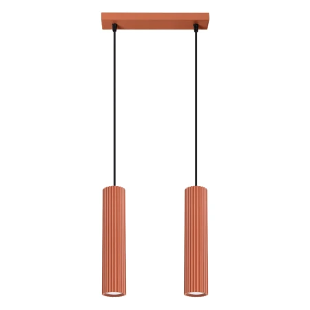 Lampa wisząca KARBON 2 ochra czerwona SL.1631 - Sollux