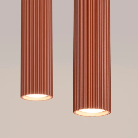 Lampa wisząca KARBON 2 ochra czerwona SL.1631 - Sollux