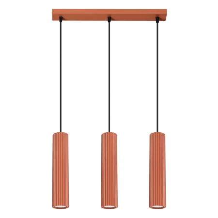 Lampa wisząca KARBON 3L ochra czerwona SL.1632 - Sollux