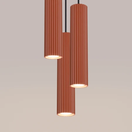 Lampa wisząca KARBON 3P ochra czerwona SL.1633 - Sollux