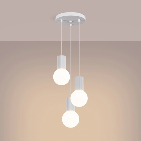 Lampa wisząca HALO 3P biała SL.1710 - Sollux