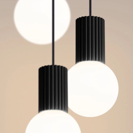 Lampa wisząca HALO 3P czarna SL.1715 - Sollux