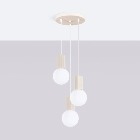 Lampa wisząca HALO 3P beżowa SL.1720 - Sollux
