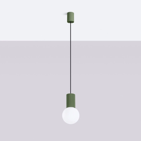 Lampa wisząca HALO 1 zielona oliwka SL.1724 - Sollux