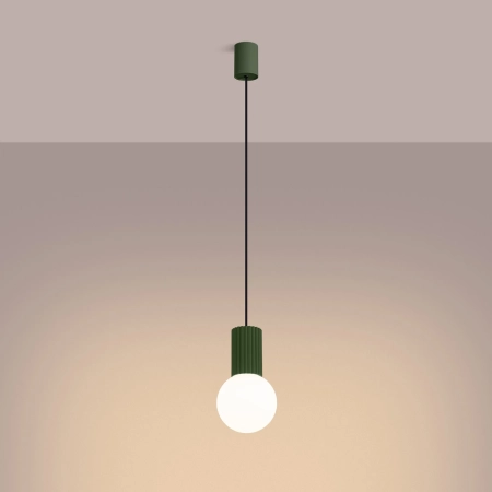 Lampa wisząca HALO 1 zielona oliwka SL.1724 - Sollux
