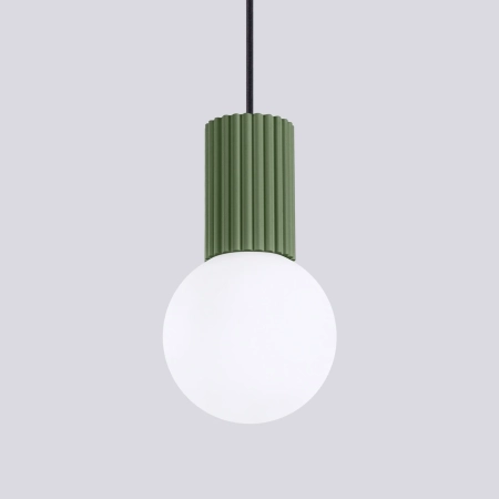 Lampa wisząca HALO 1 zielona oliwka SL.1724 - Sollux