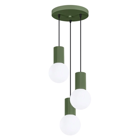 Lampa wisząca HALO 3P zielona oliwka SL.1725 - Sollux