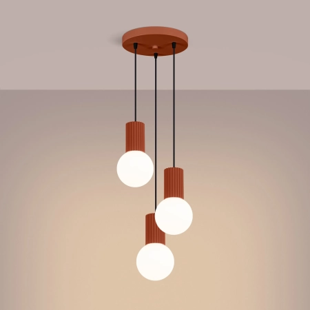 Lampa wisząca HALO 3P ochra czerwona SL.1730 - Sollux