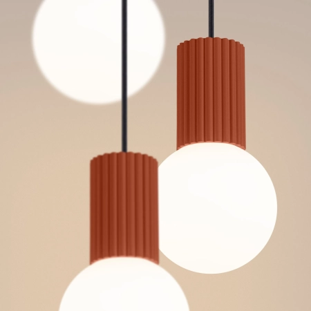 Lampa wisząca HALO 3P ochra czerwona SL.1730 - Sollux