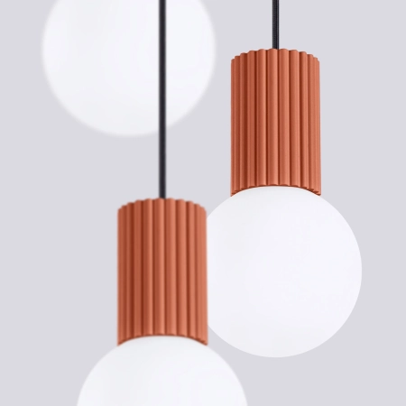 Lampa wisząca HALO 3P ochra czerwona SL.1730 - Sollux