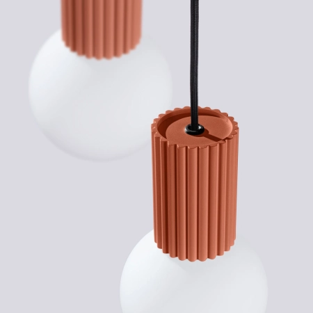 Lampa wisząca HALO 3P ochra czerwona SL.1730 - Sollux
