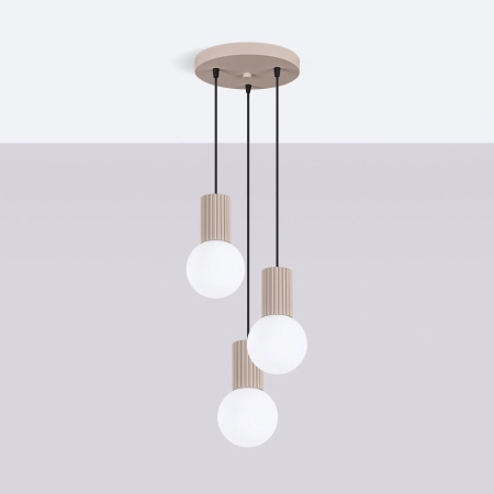 Lampa wisząca HALO 3P taupe SL.1745 - Sollux