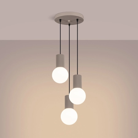 Lampa wisząca HALO 3P taupe SL.1745 - Sollux
