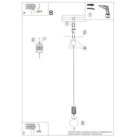 Lampa wisząca HALO 1 burgund SL.1749 - Sollux