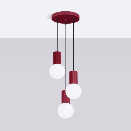 Lampa wisząca HALO 3P burgund SL.1750 - Sollux