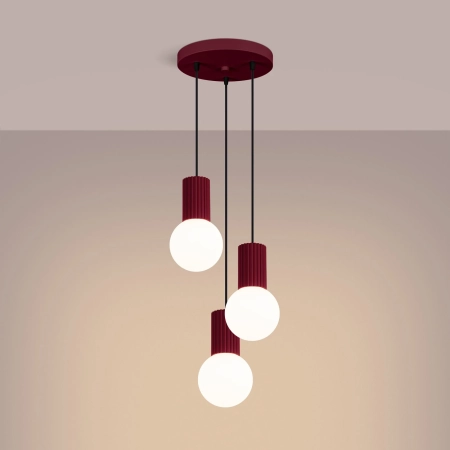 Lampa wisząca HALO 3P burgund SL.1750 - Sollux