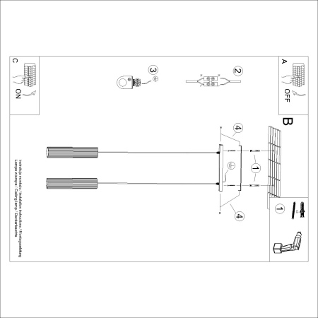 Lampa wisząca KARBON 2 taupe SL.1773 - Sollux