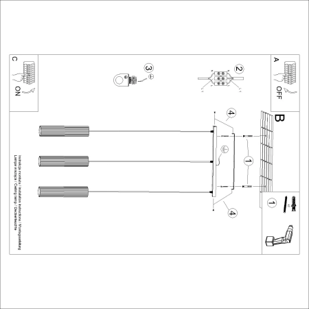Lampa wisząca KARBON 3L taupe SL.1774 - Sollux