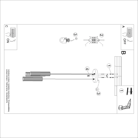 Lampa wisząca KARBON 3P taupe SL.1775 - Sollux