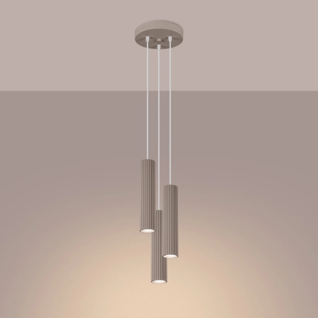 Lampa wisząca KARBON 3P taupe SL.1775 - Sollux