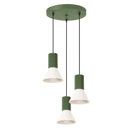 Lampa wisząca ESTRIA 3P beżowa/zielona oliwka SL.1873 - Sollux